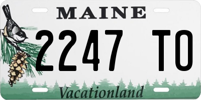 ME license plate 2247TO