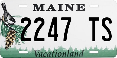 ME license plate 2247TS
