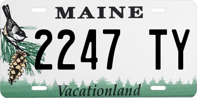 ME license plate 2247TY