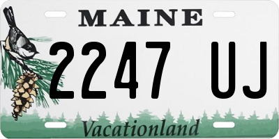 ME license plate 2247UJ