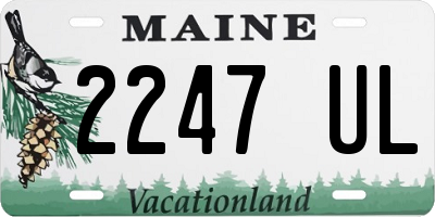 ME license plate 2247UL