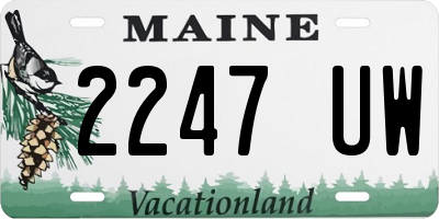 ME license plate 2247UW