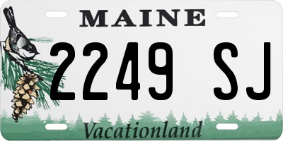 ME license plate 2249SJ