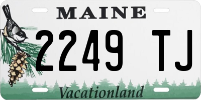 ME license plate 2249TJ