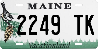 ME license plate 2249TK