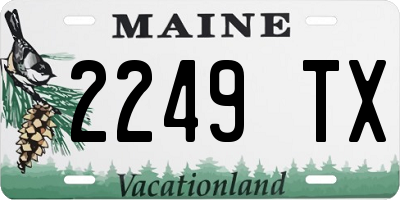 ME license plate 2249TX