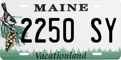 ME license plate 2250SY