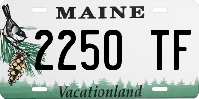 ME license plate 2250TF