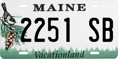 ME license plate 2251SB