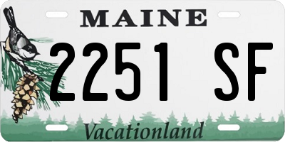 ME license plate 2251SF