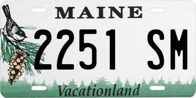 ME license plate 2251SM