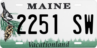 ME license plate 2251SW