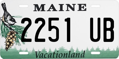 ME license plate 2251UB