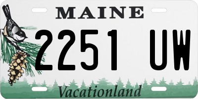 ME license plate 2251UW