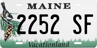 ME license plate 2252SF
