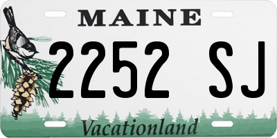 ME license plate 2252SJ