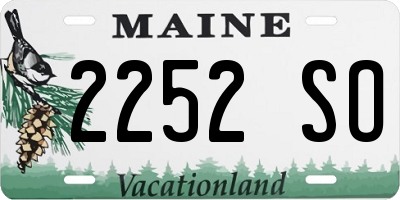 ME license plate 2252SO