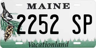 ME license plate 2252SP