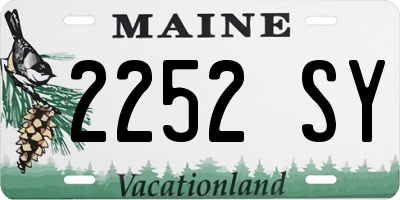 ME license plate 2252SY