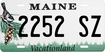 ME license plate 2252SZ