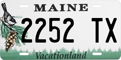 ME license plate 2252TX