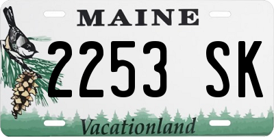 ME license plate 2253SK