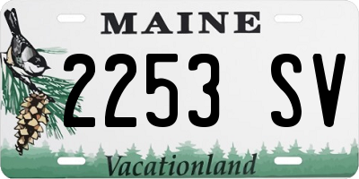ME license plate 2253SV
