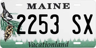 ME license plate 2253SX