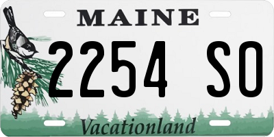 ME license plate 2254SO