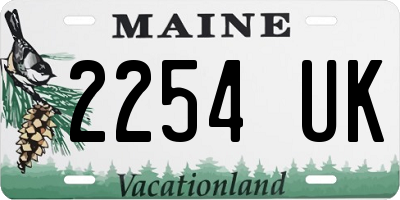 ME license plate 2254UK