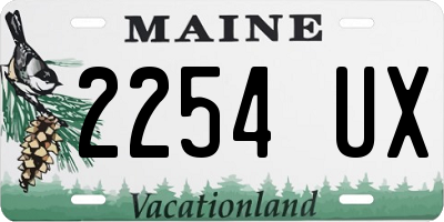 ME license plate 2254UX