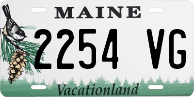 ME license plate 2254VG