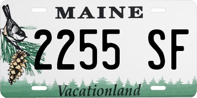 ME license plate 2255SF