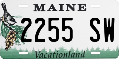 ME license plate 2255SW