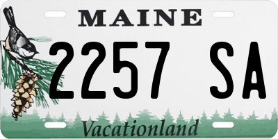 ME license plate 2257SA