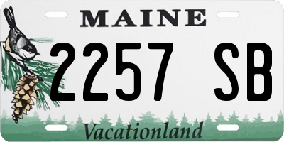 ME license plate 2257SB