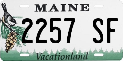 ME license plate 2257SF