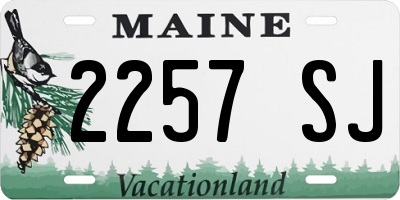 ME license plate 2257SJ