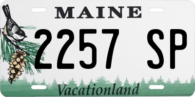ME license plate 2257SP