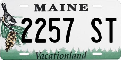 ME license plate 2257ST