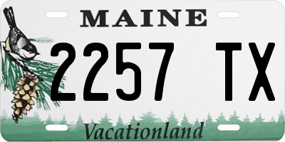 ME license plate 2257TX