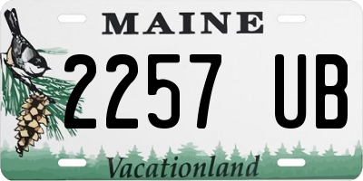 ME license plate 2257UB