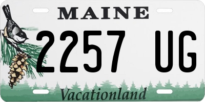 ME license plate 2257UG