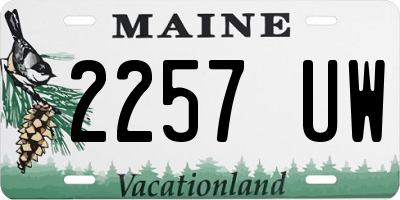 ME license plate 2257UW