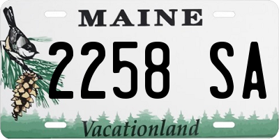 ME license plate 2258SA