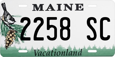 ME license plate 2258SC