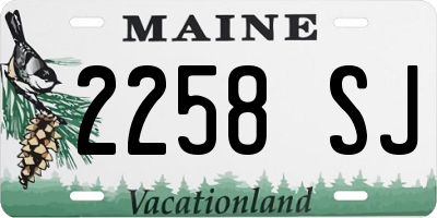 ME license plate 2258SJ