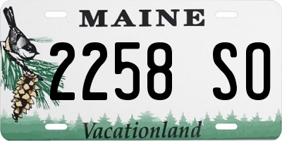 ME license plate 2258SO