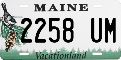ME license plate 2258UM