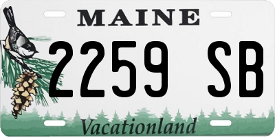 ME license plate 2259SB